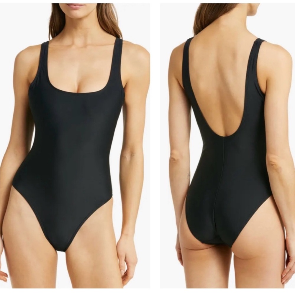 NWT Good American Modern One-Piece Swimsuit in Black Size Small